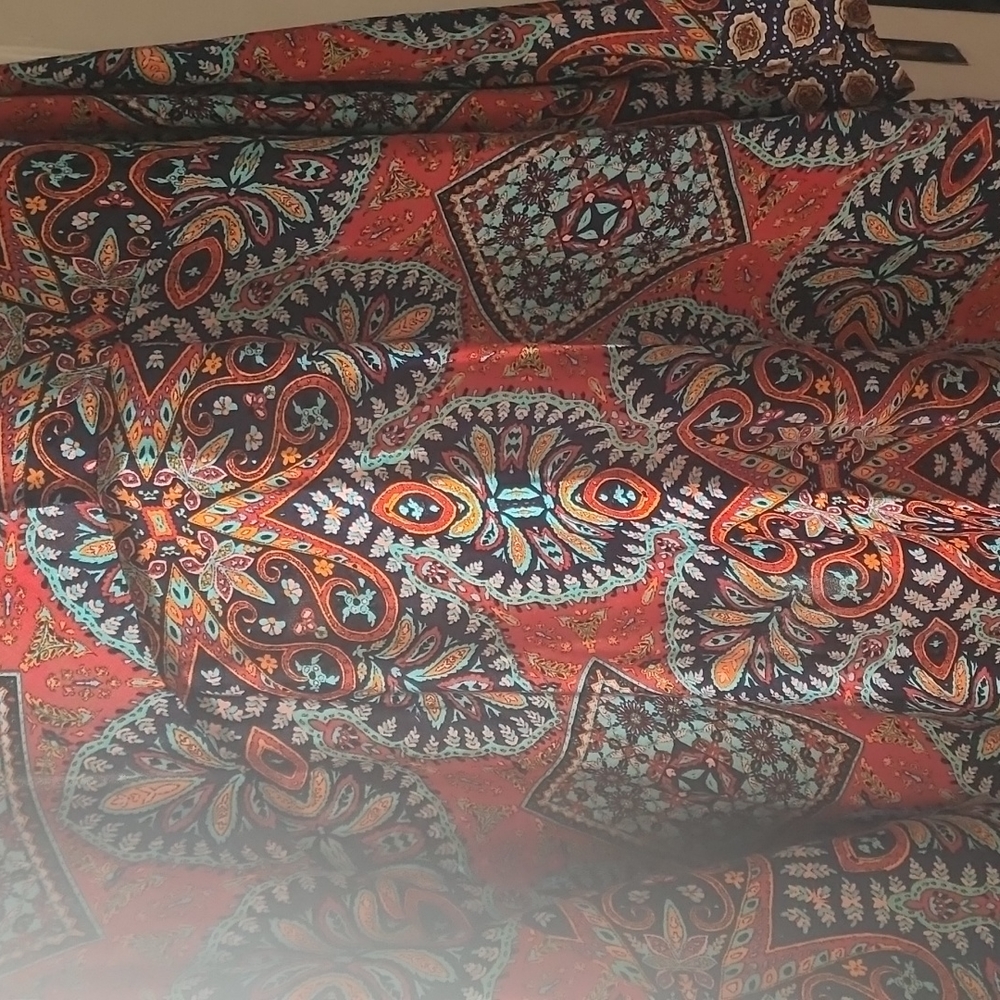 Long calf- length , short bat sleeve kimono